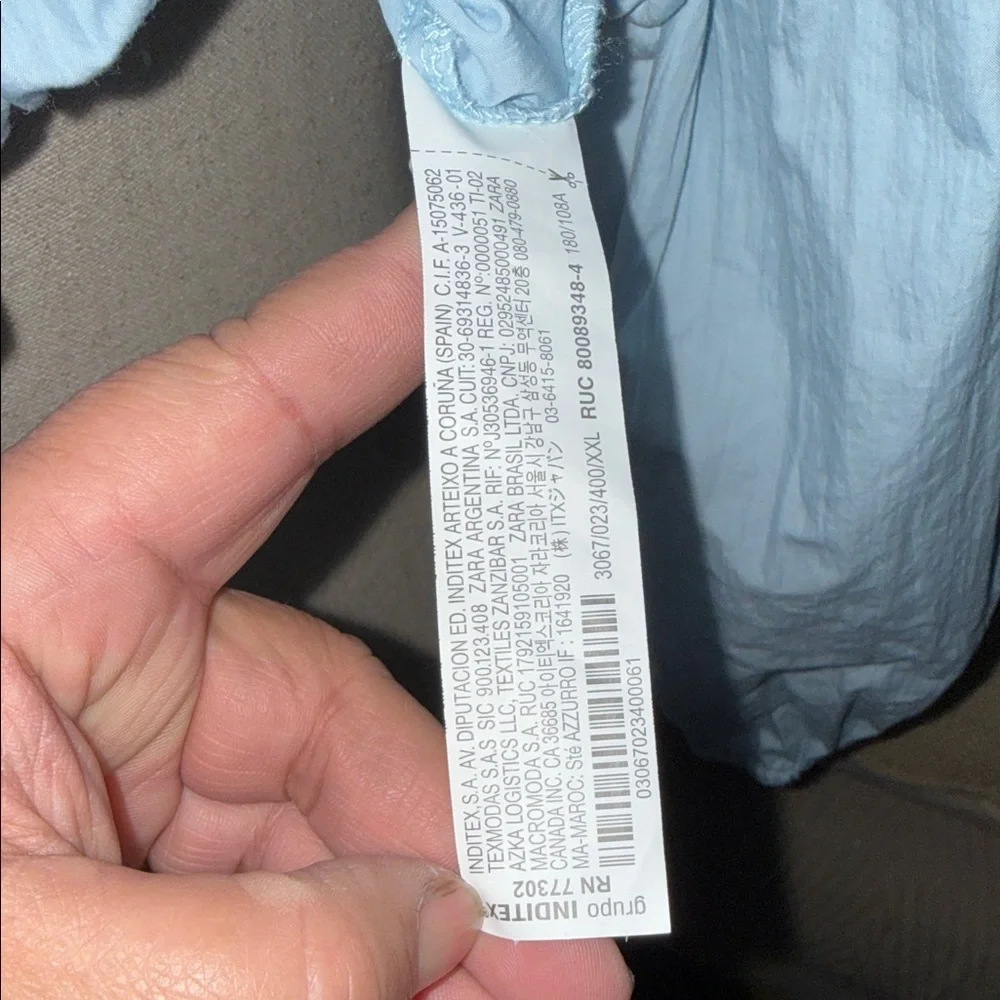 Zara Light Blue Cropped Hooded Jacket - Picture 6 of 6